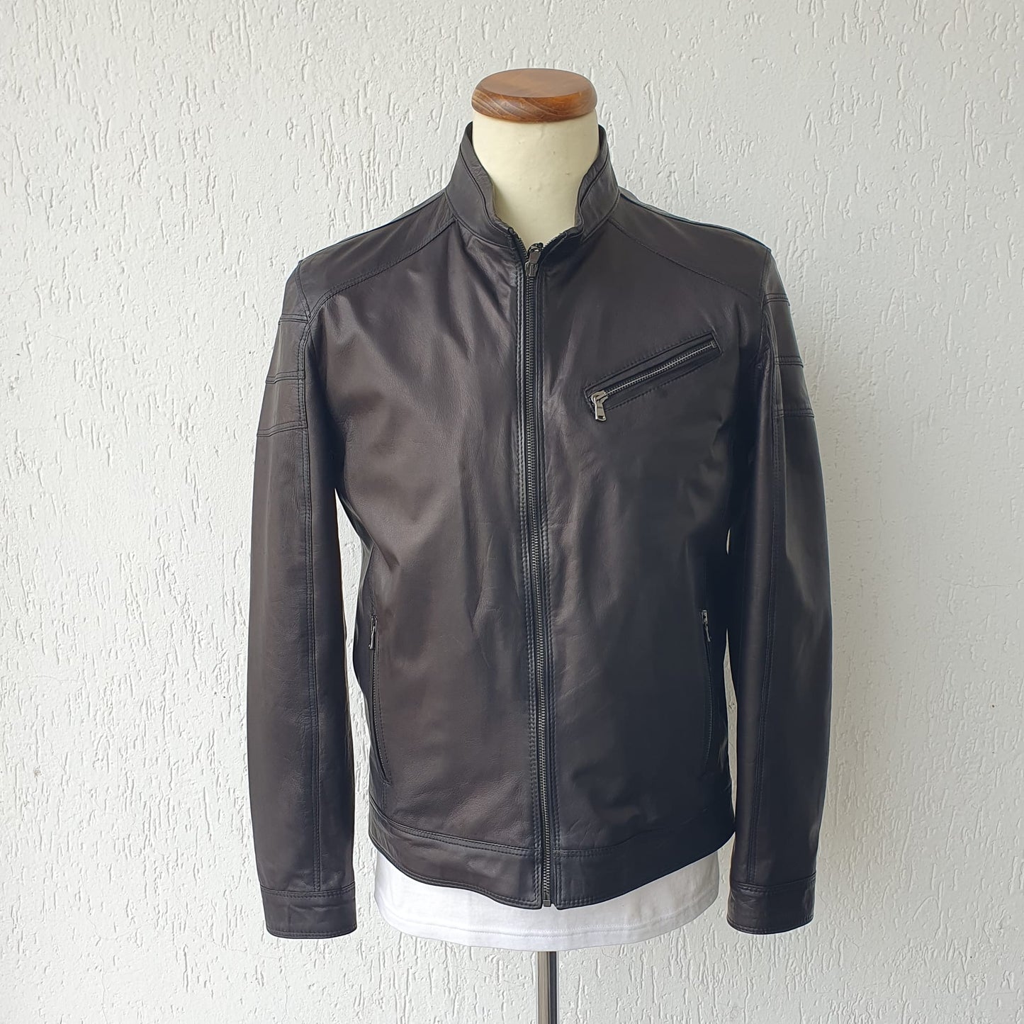 Biker in Nappa color testa moro - Uomo