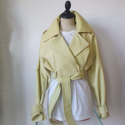 Chiodo Over in Nappa Lime - Donna