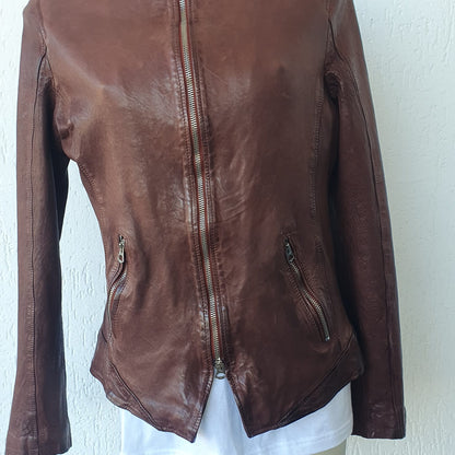 Giacca Biker in Nappa lavata vegetale - Donna