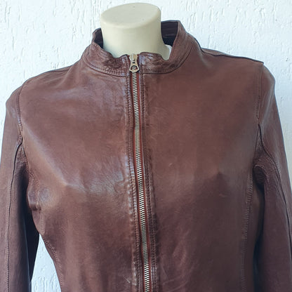 Giacca Biker in Nappa lavata vegetale - Donna