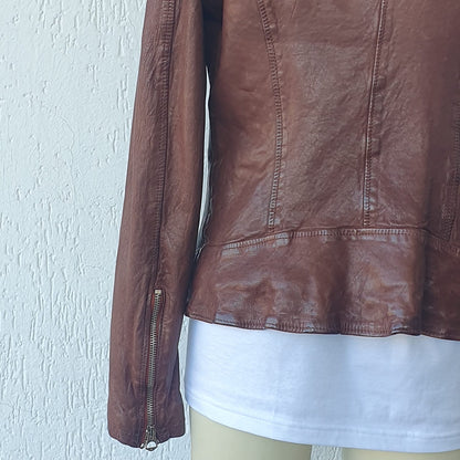 Giacca Biker in Nappa lavata vegetale - Donna