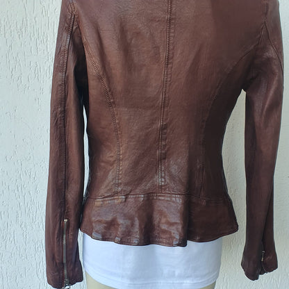 Giacca Biker in Nappa lavata vegetale - Donna