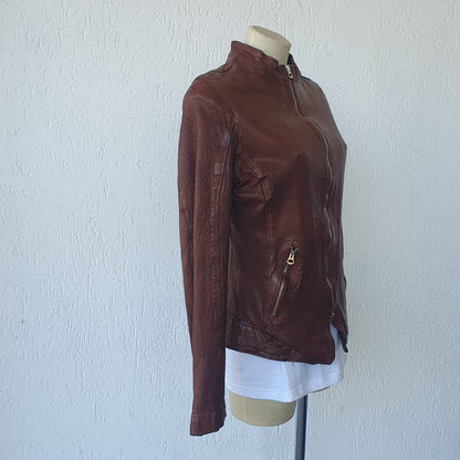 Giacca Biker in Nappa lavata vegetale - Donna