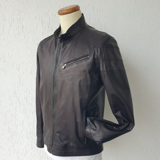 Biker in Nappa color testa moro - Uomo